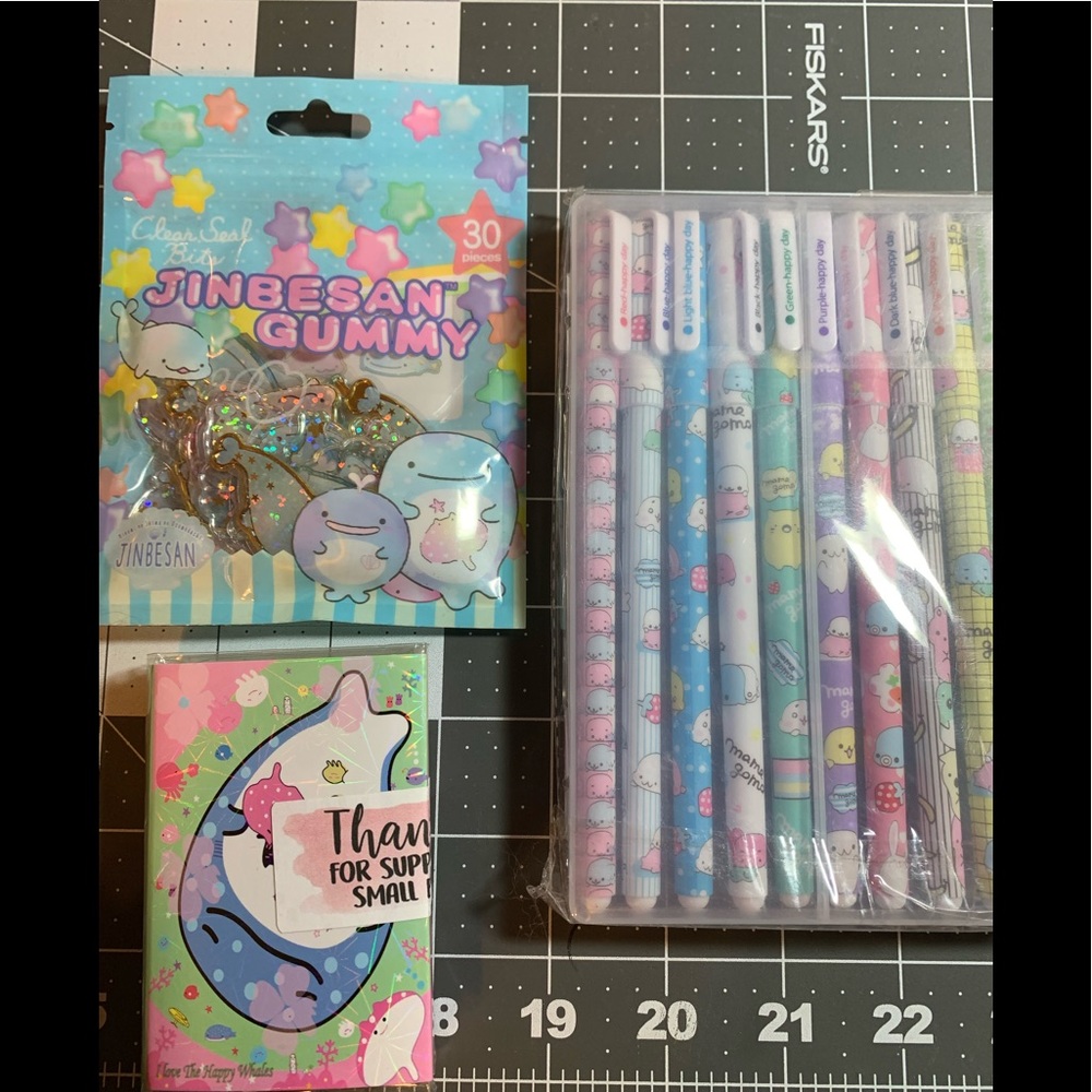 Happy whale memo pad stickers pens